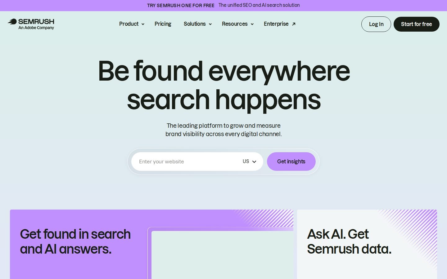 SEMrush homepage