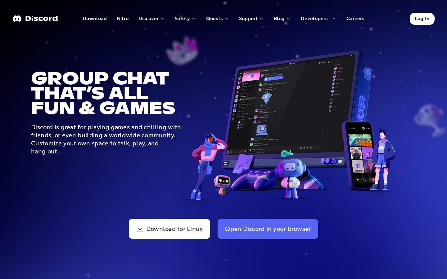 Discord homepage