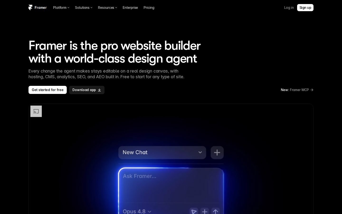 Framer homepage