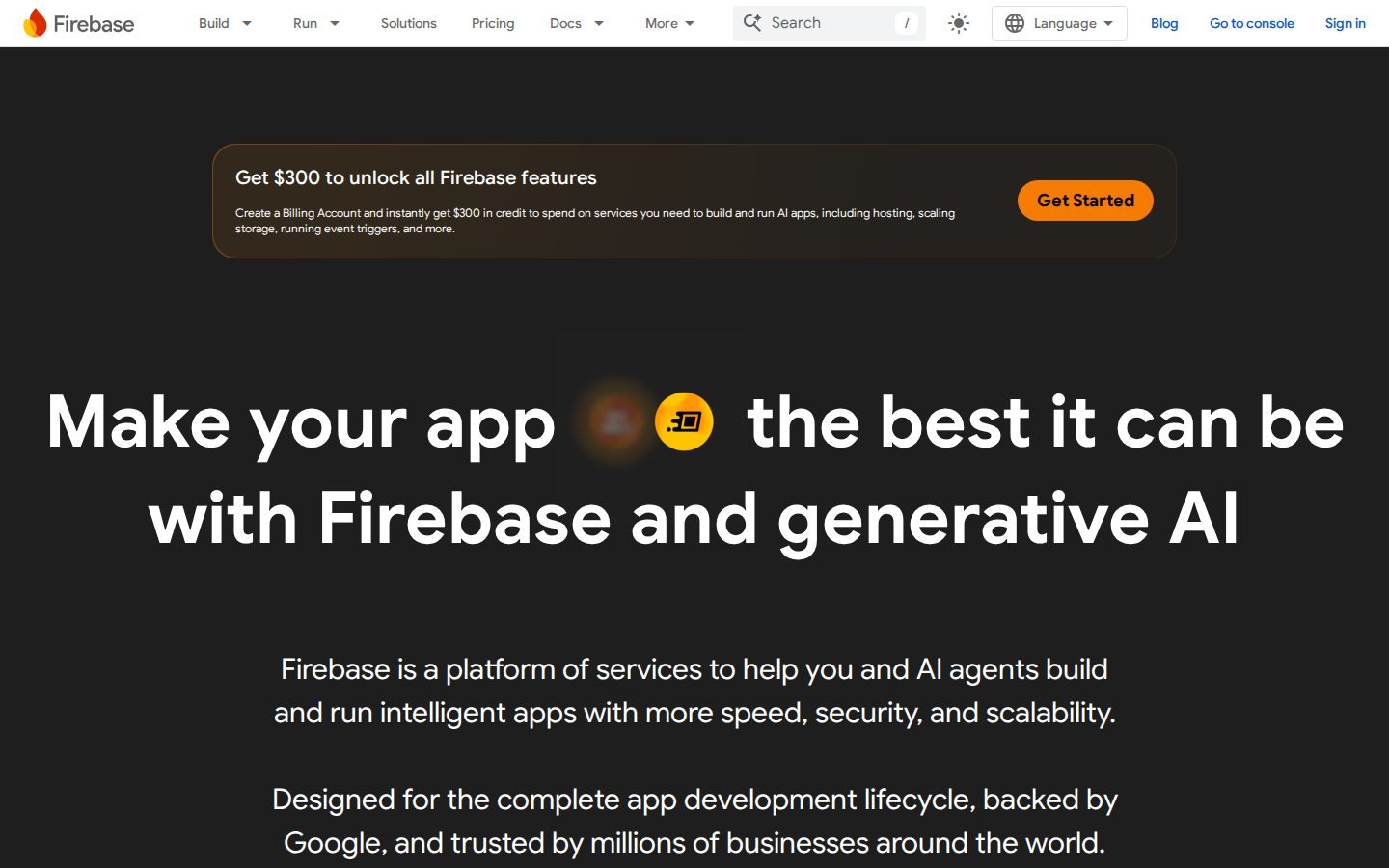 Firebase homepage
