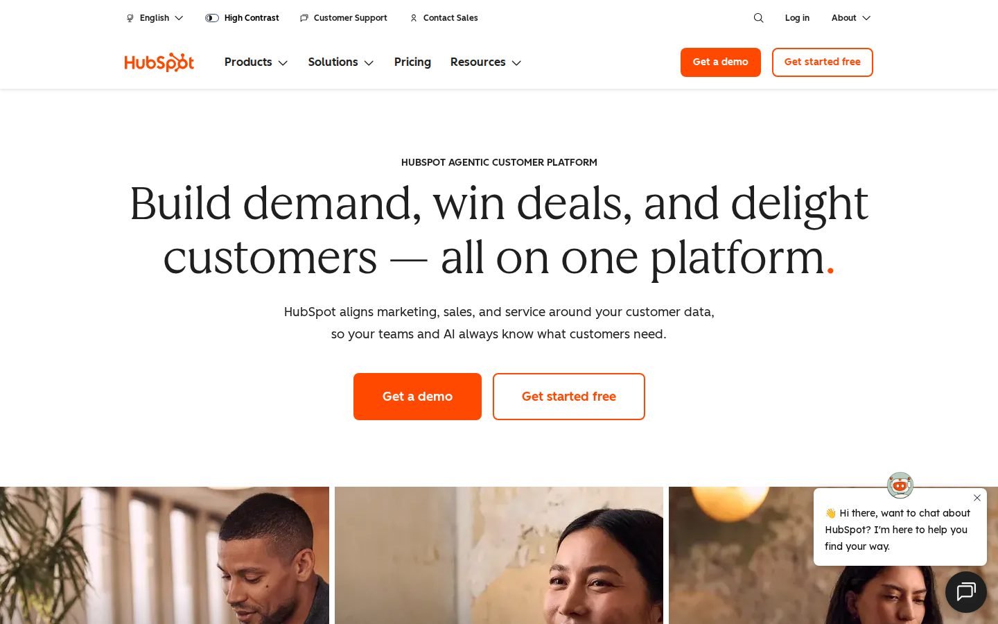 HubSpot homepage