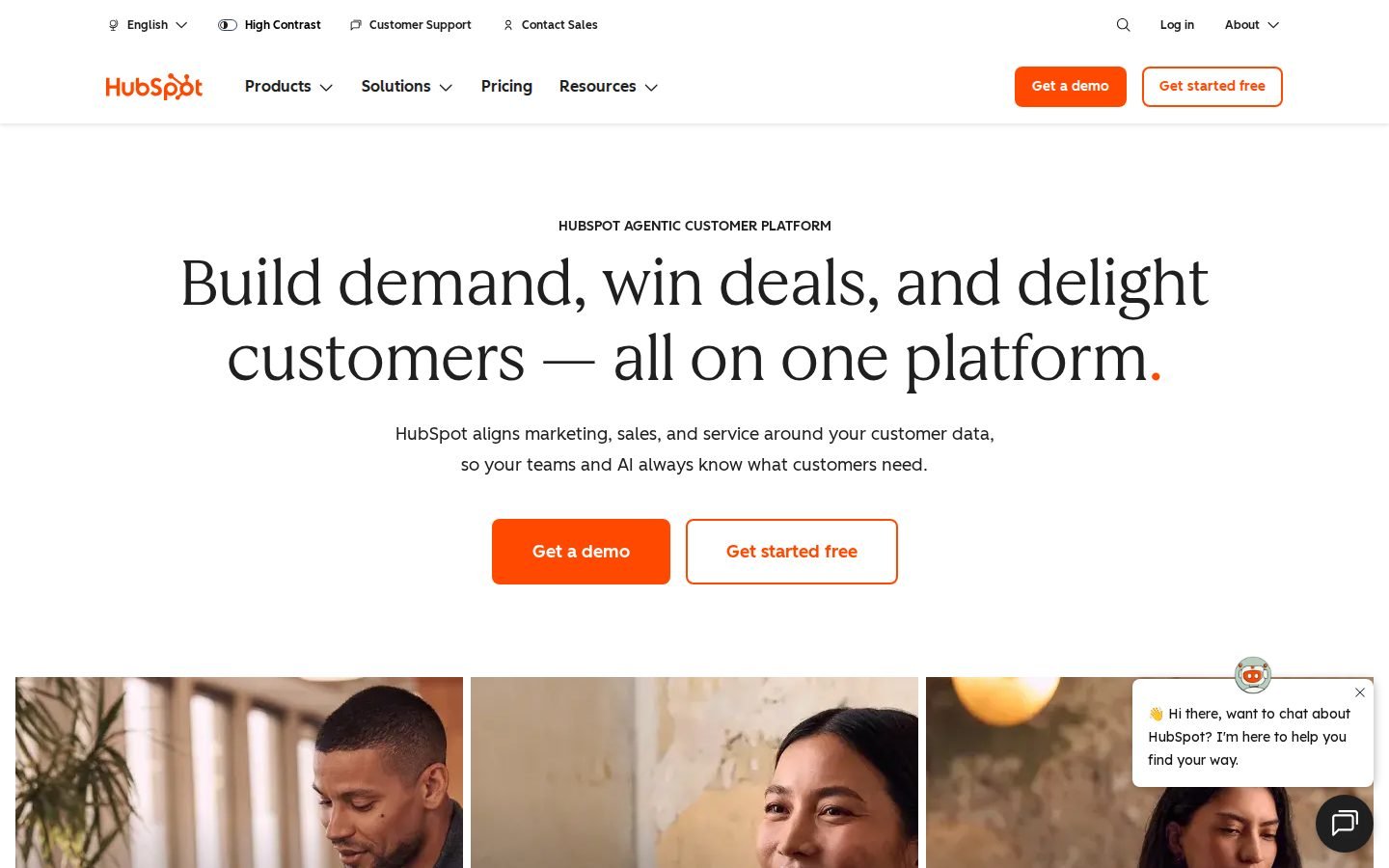 HubSpot homepage