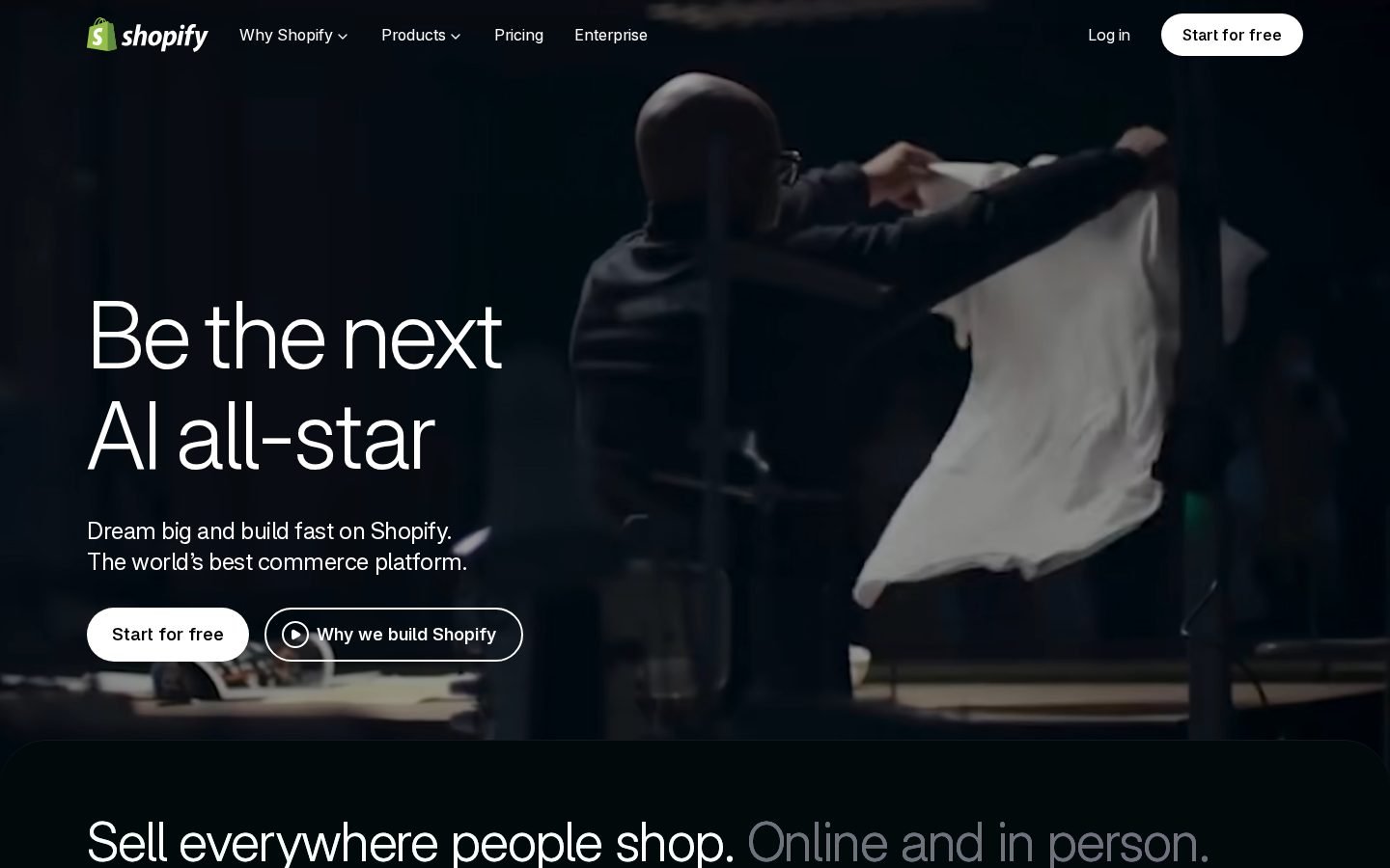 Shopify homepage