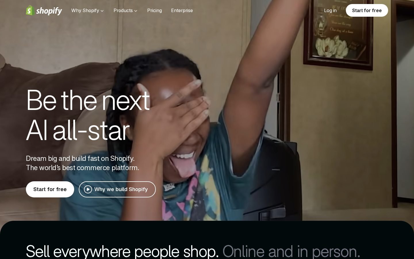 Shopify homepage