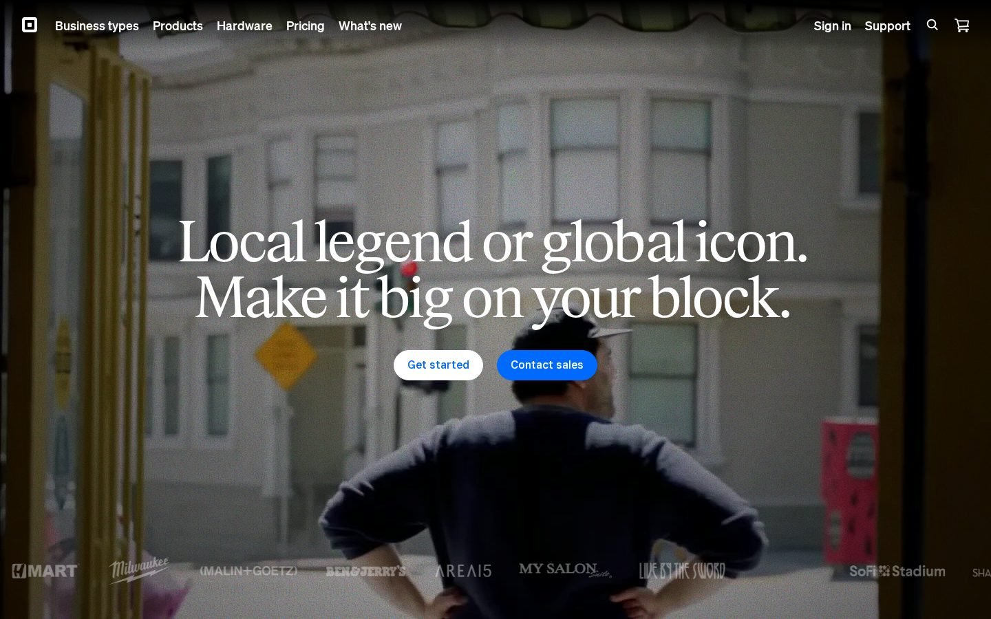 Square homepage