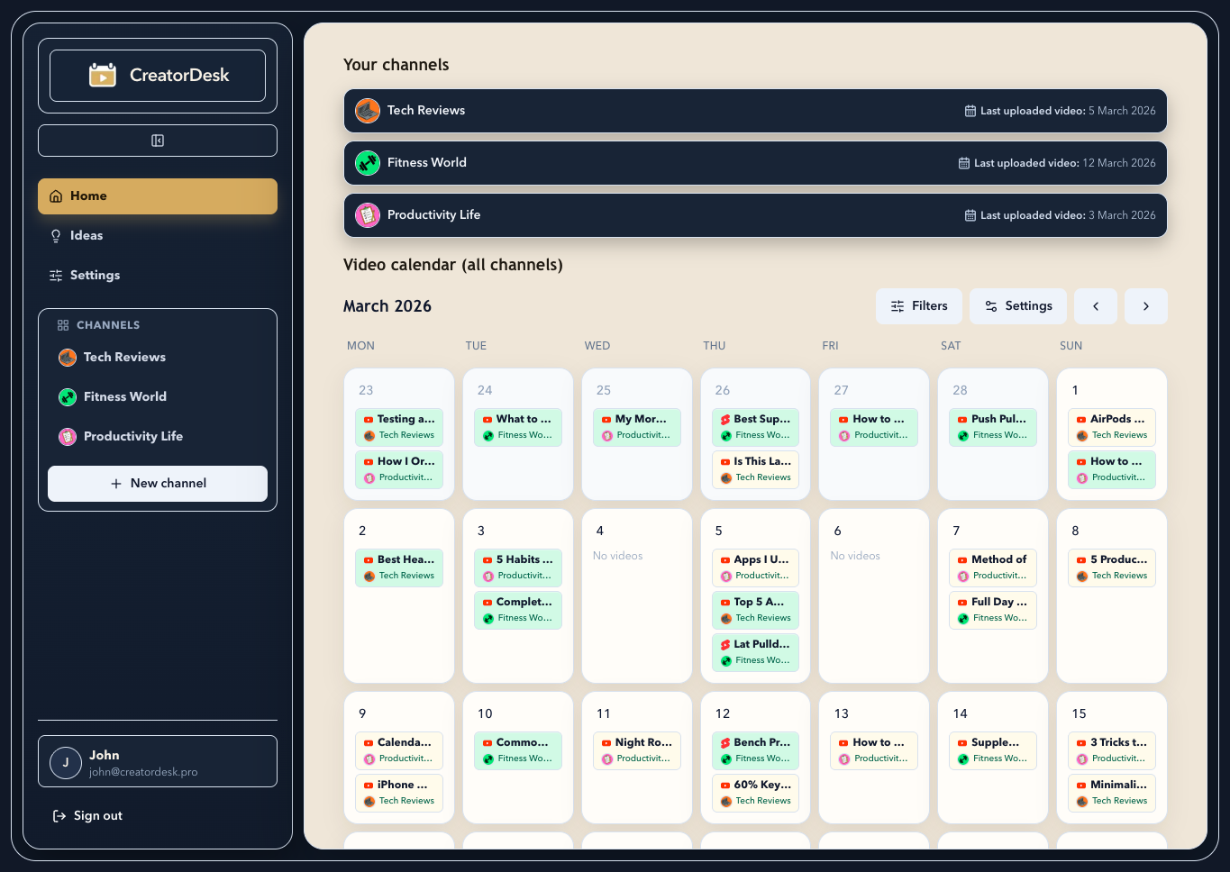 CreatorDesk screenshot 1