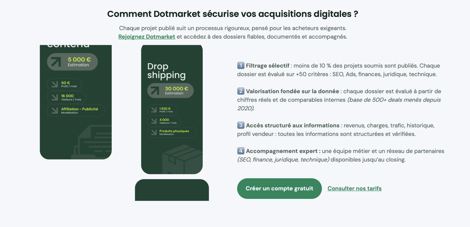 Dotmarket.eu - Achat / vente de business web screenshot 2