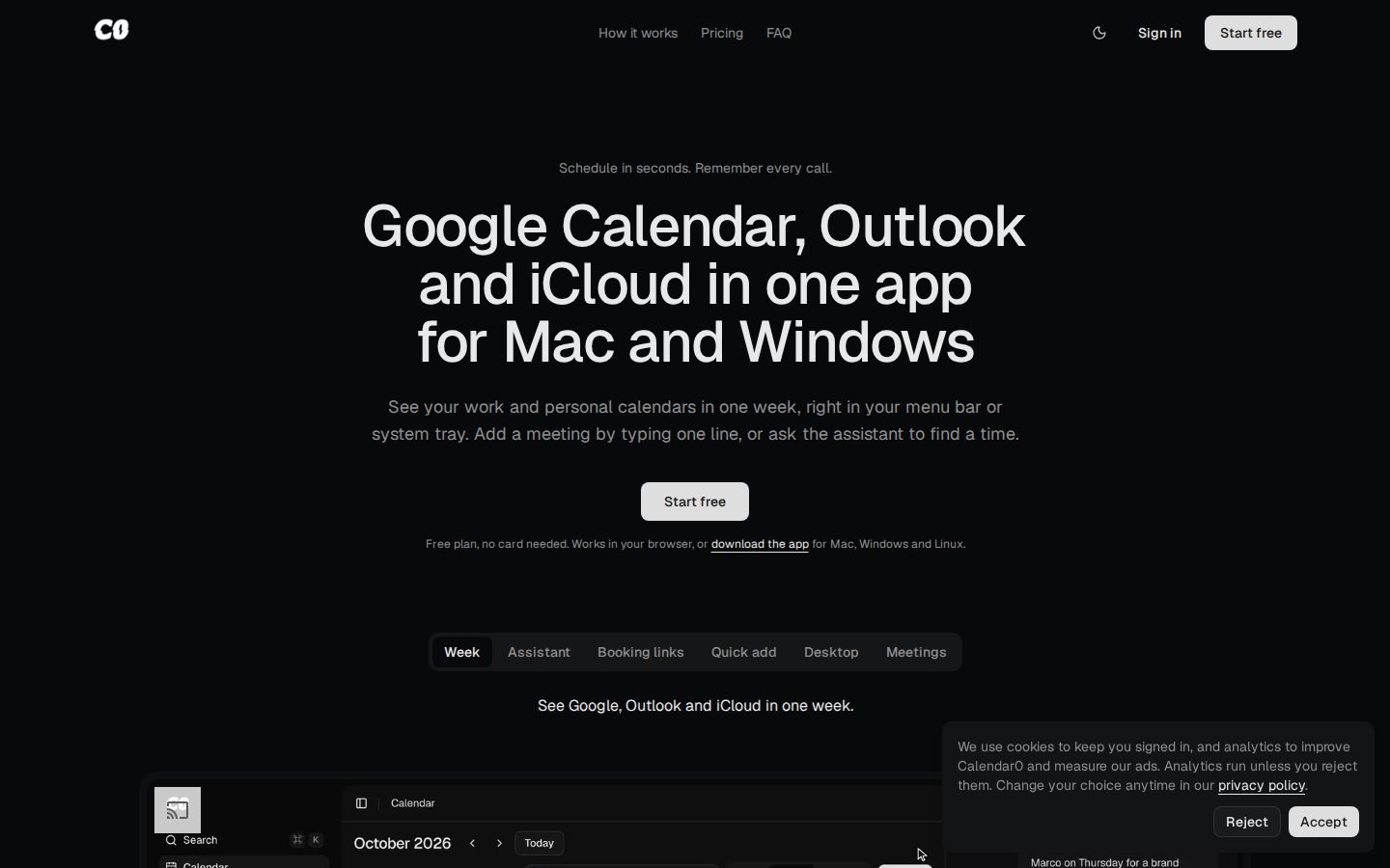 Calendar0 screenshot