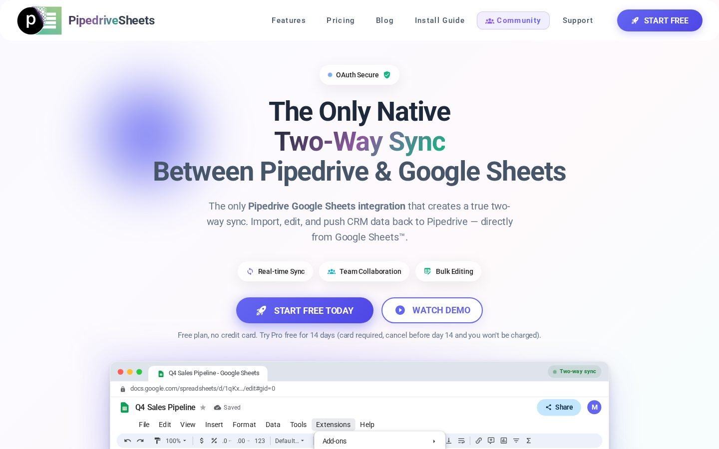 PipedriveSheets screenshot
