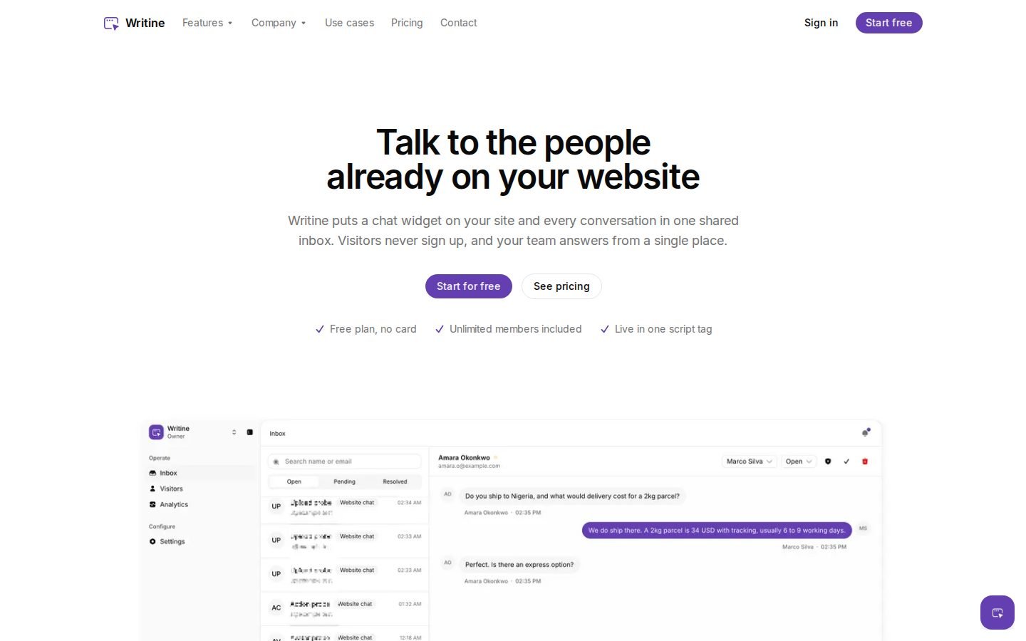 Writine screenshot