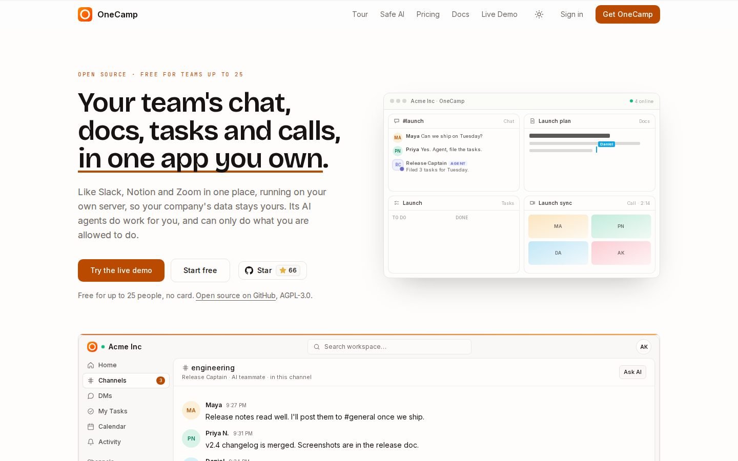 OneCamp screenshot