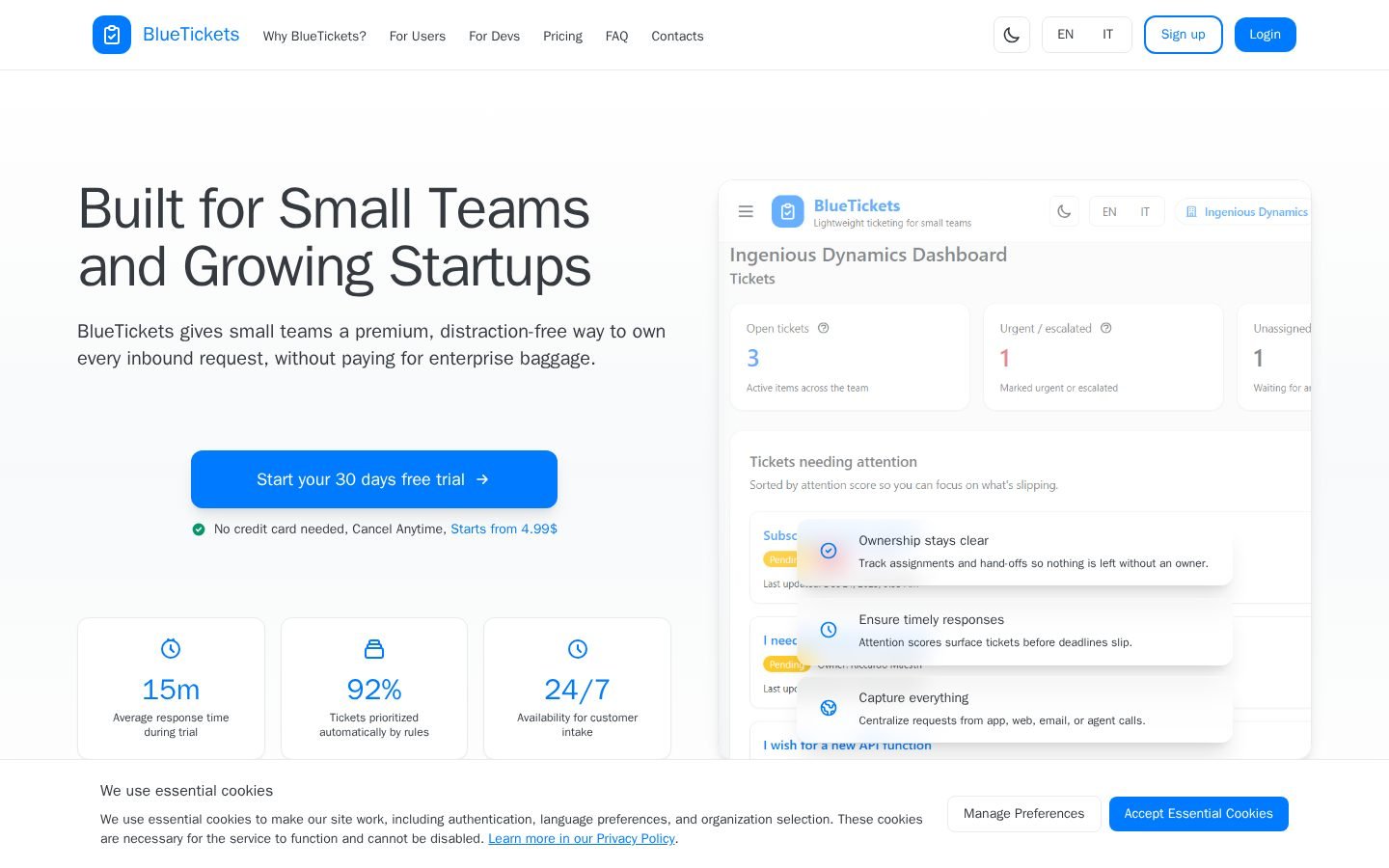 BlueTickets screenshot