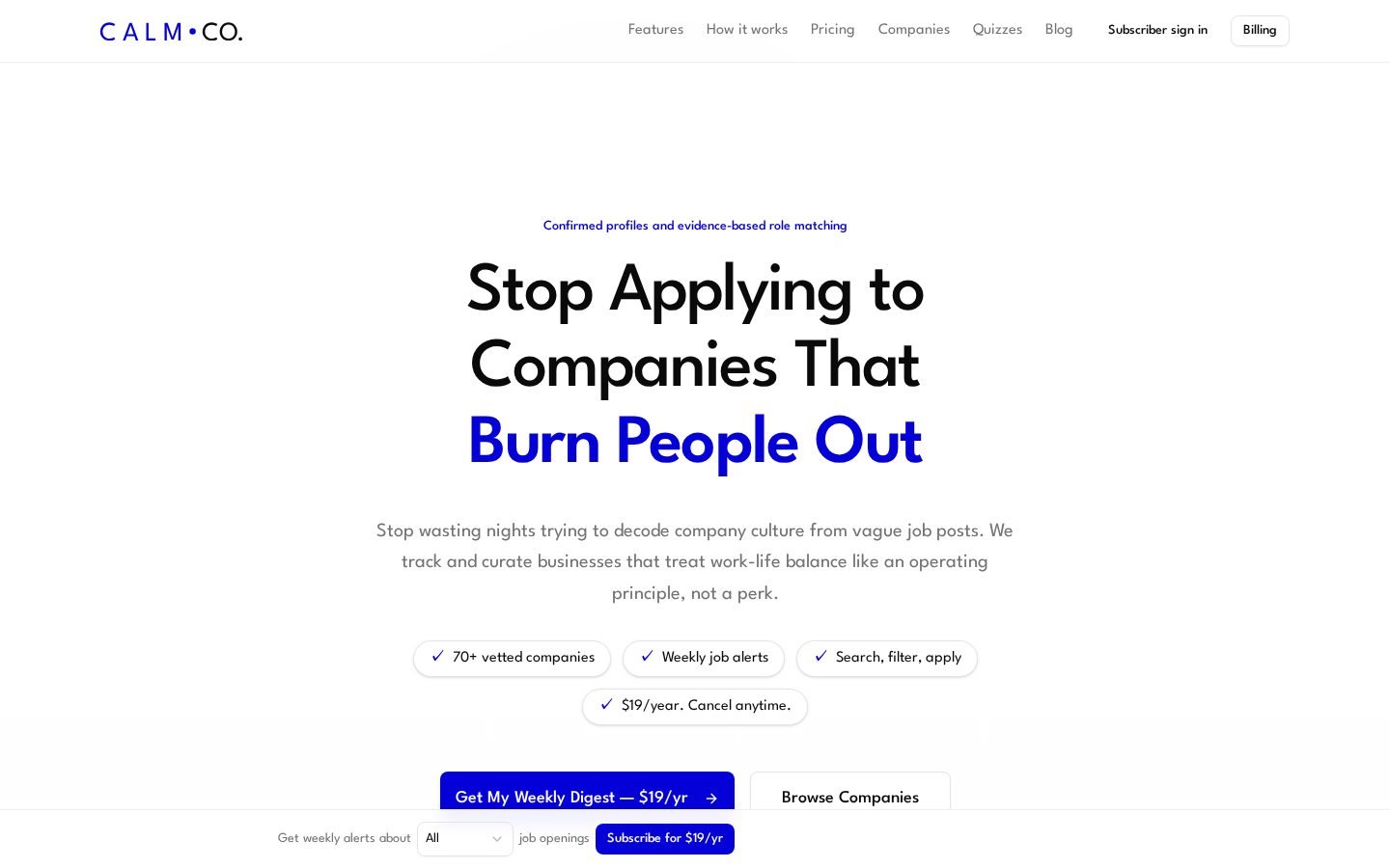 Calm Companies screenshot