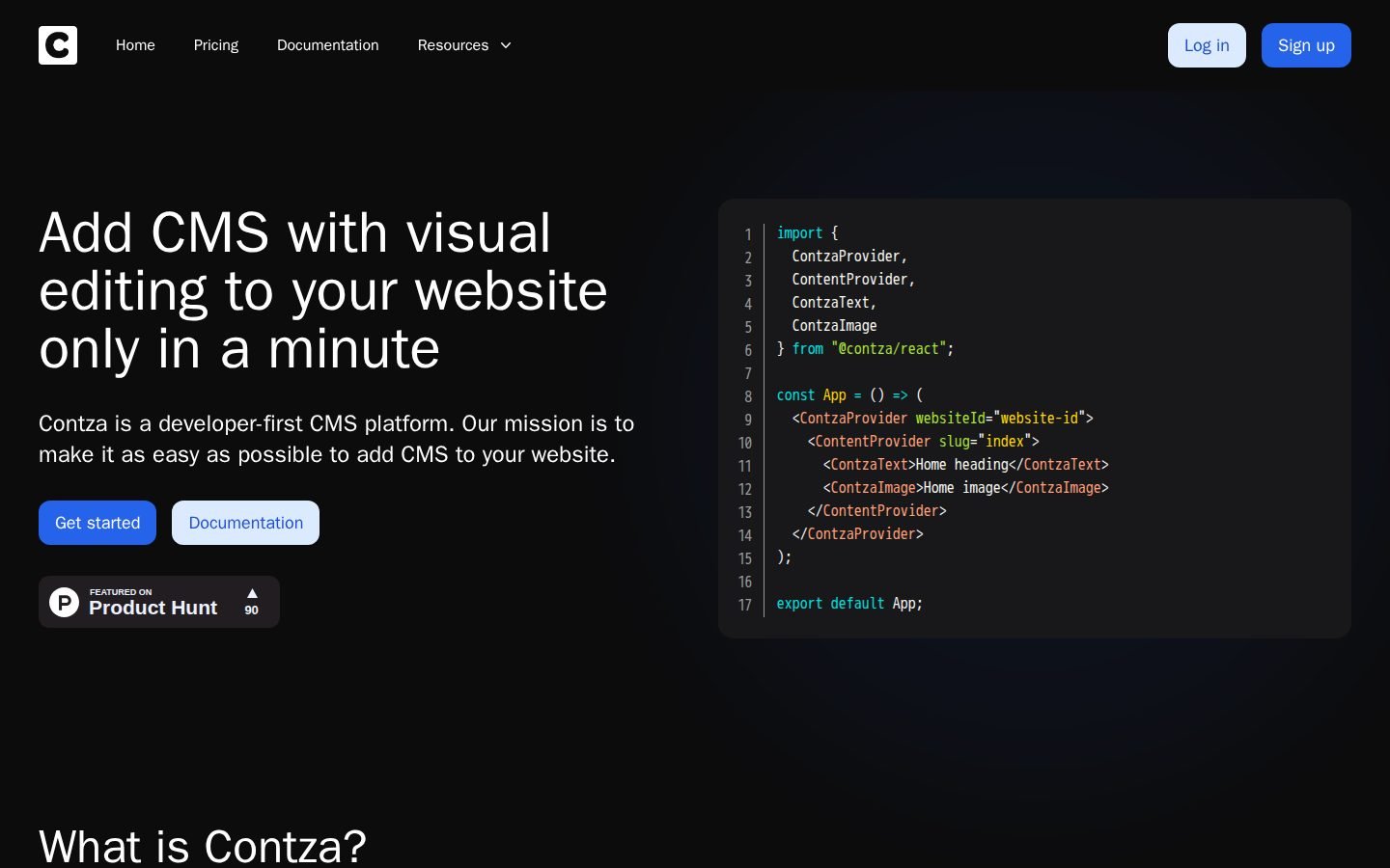 Contza screenshot