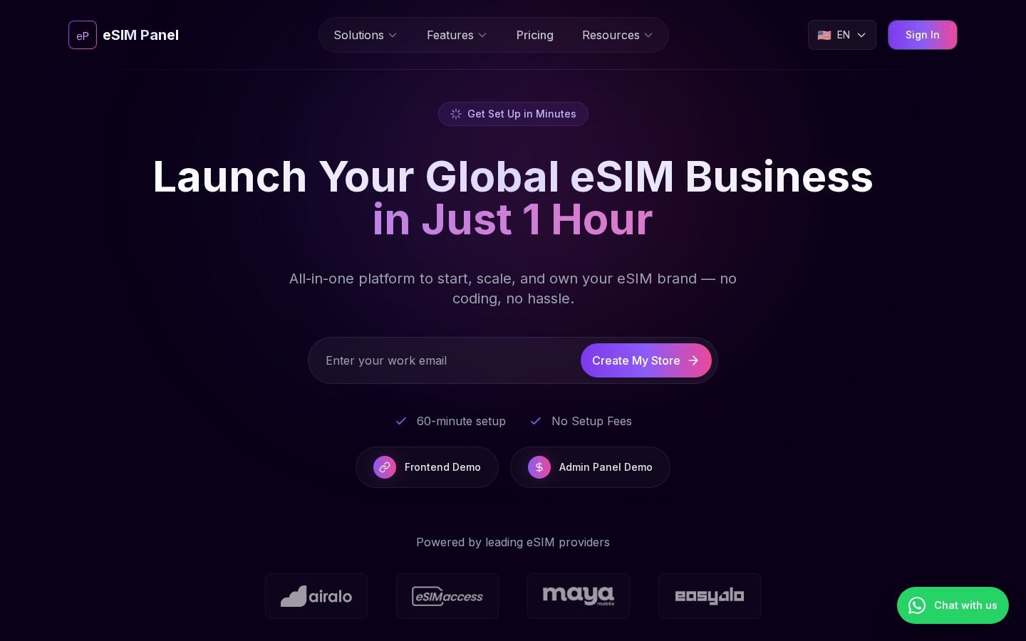 eSIM Panel screenshot