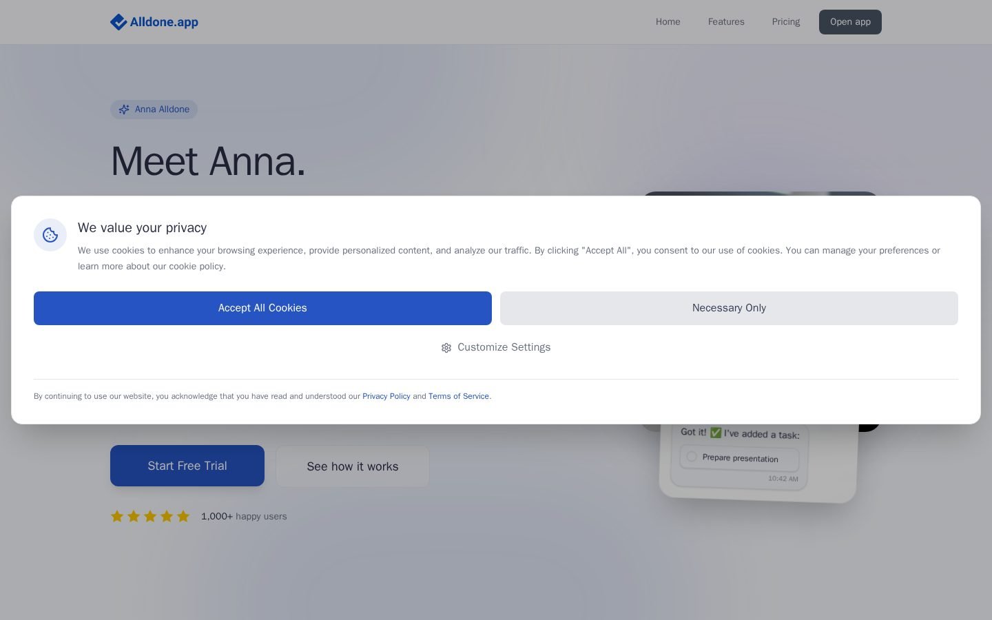 Alldone screenshot