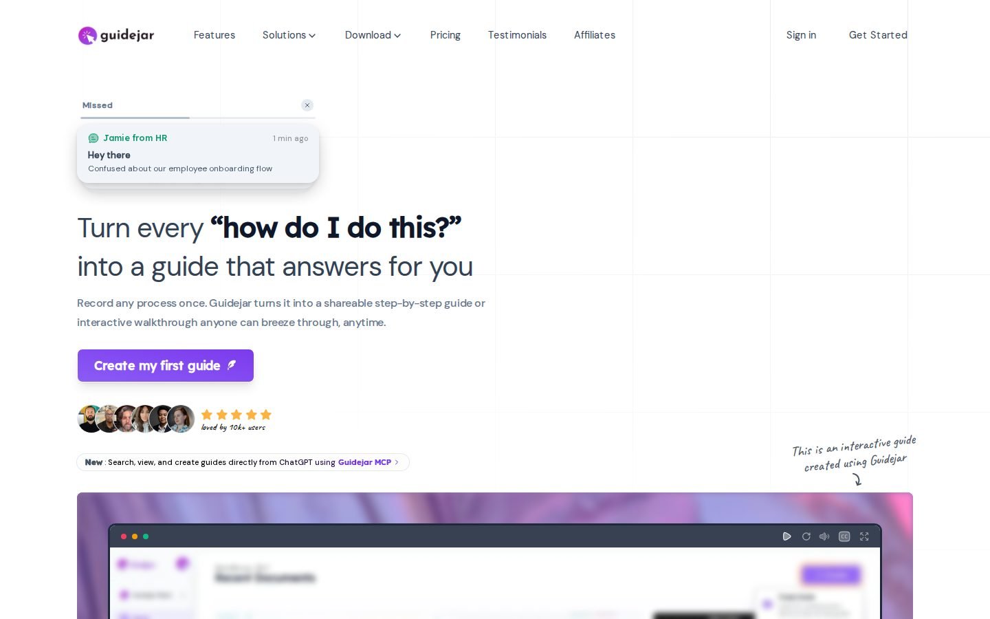Guidejar screenshot