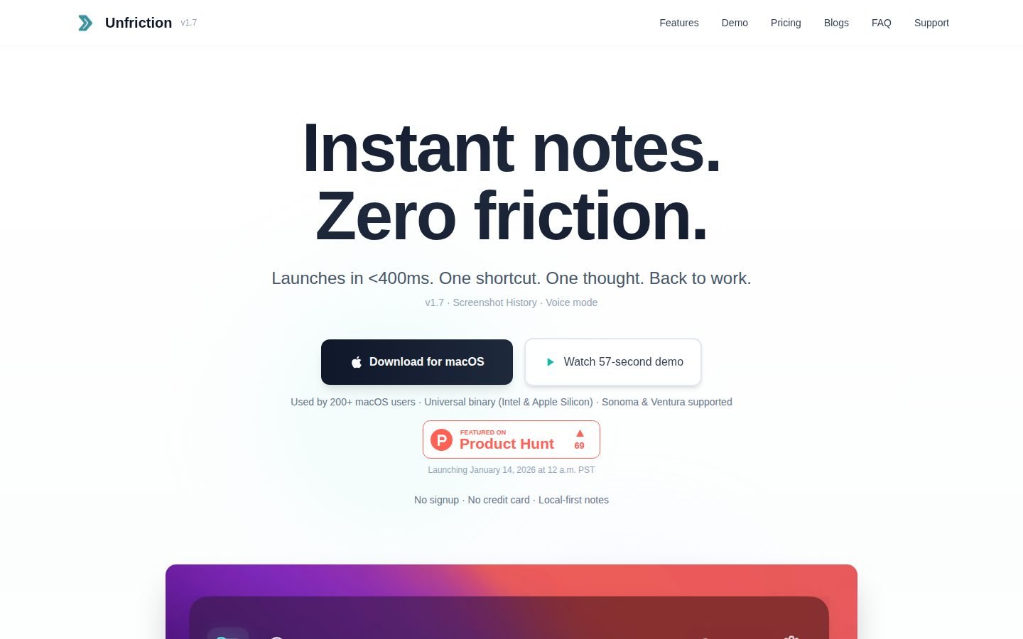 Unfriction screenshot