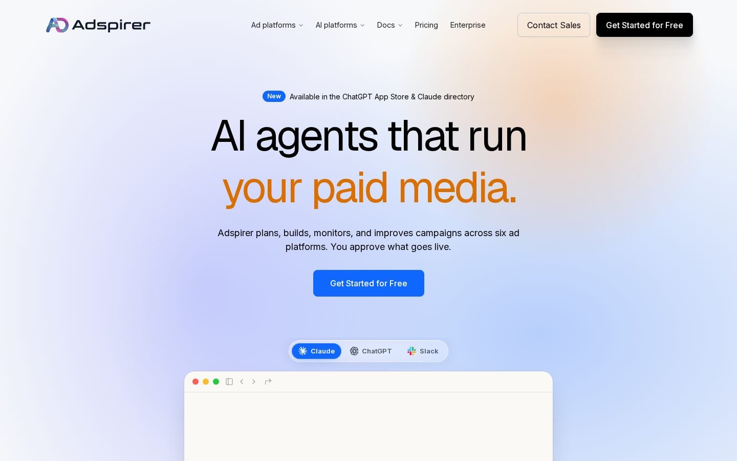Adspirer screenshot