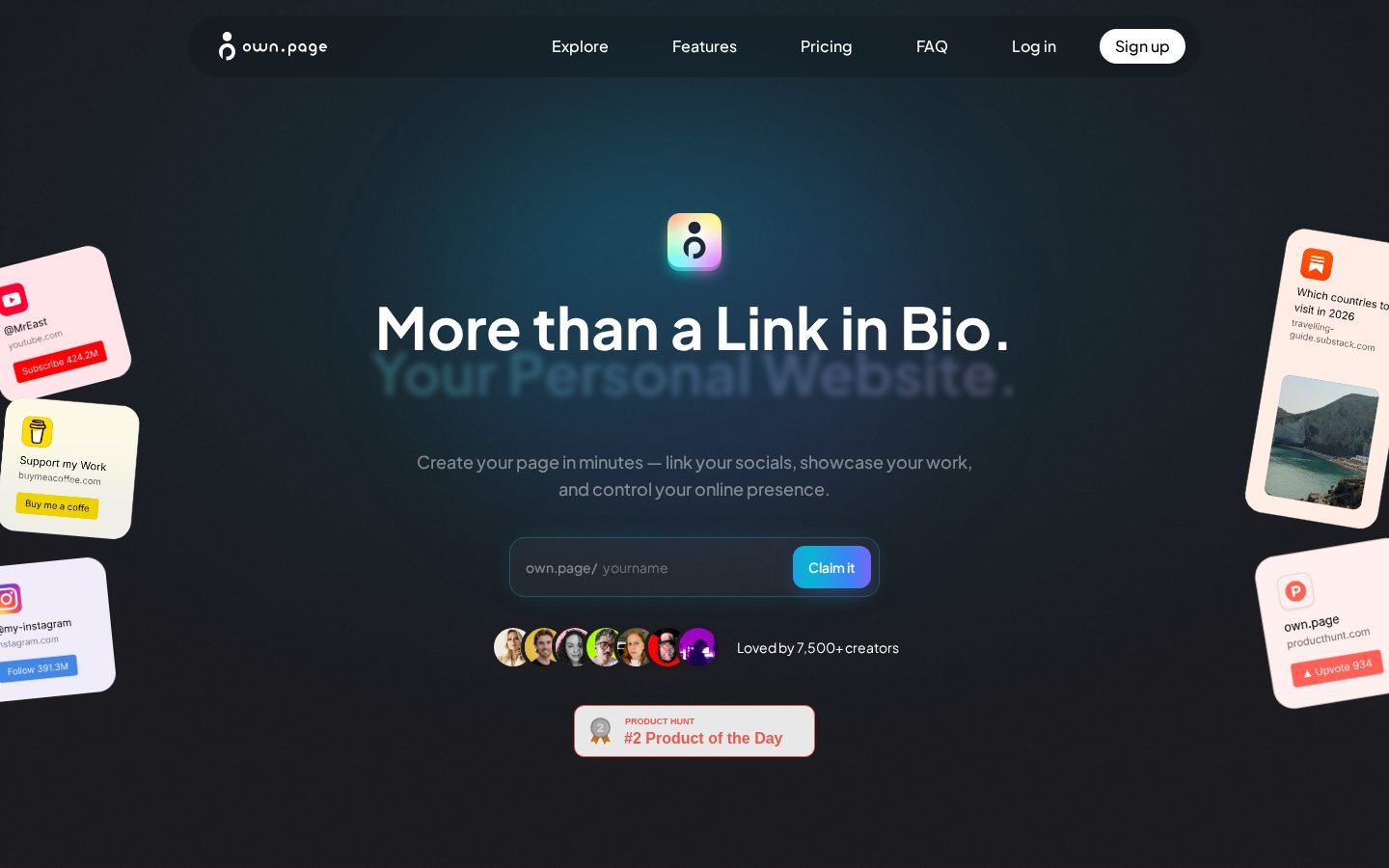 own.page screenshot