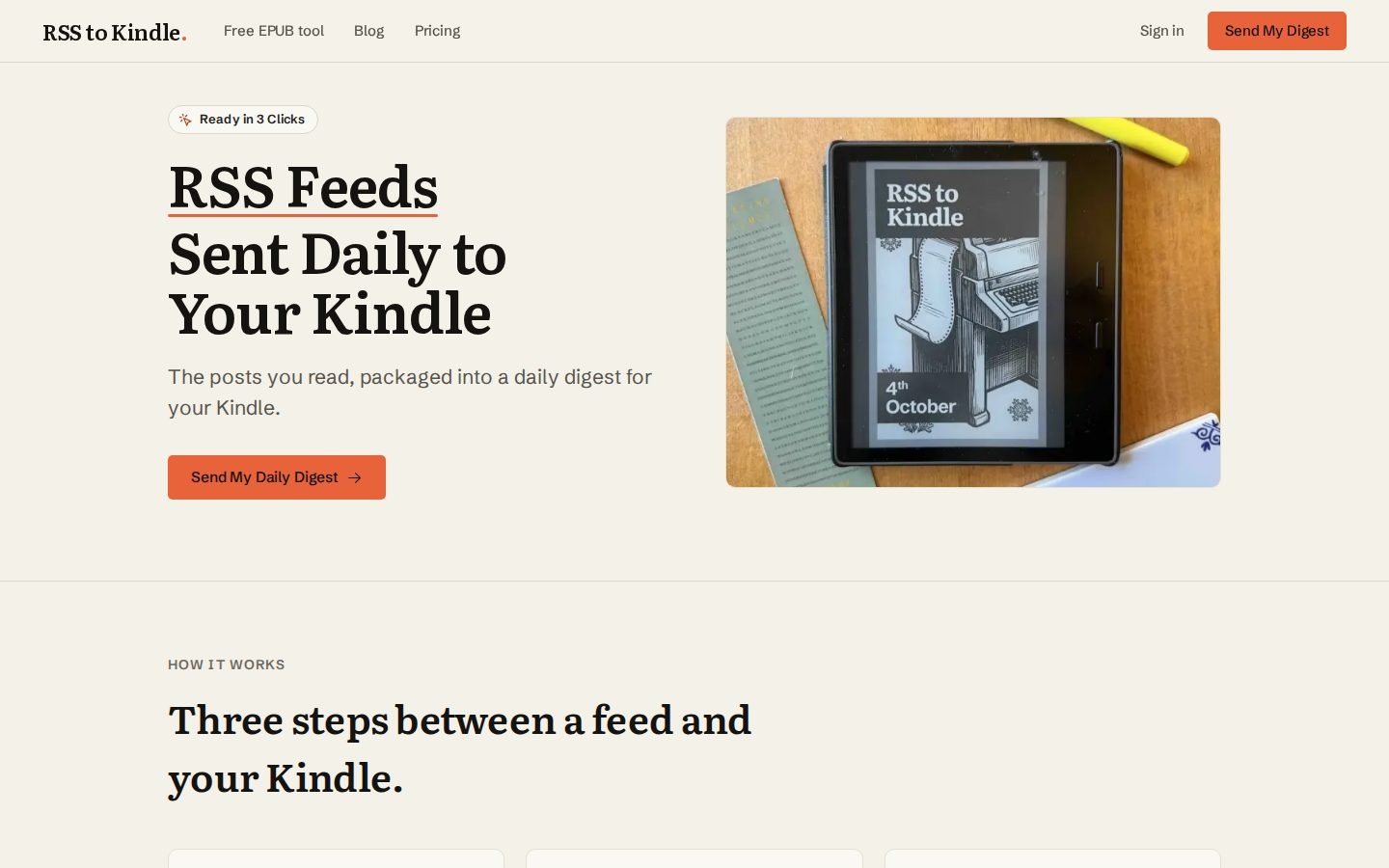 RSS to Kindle screenshot