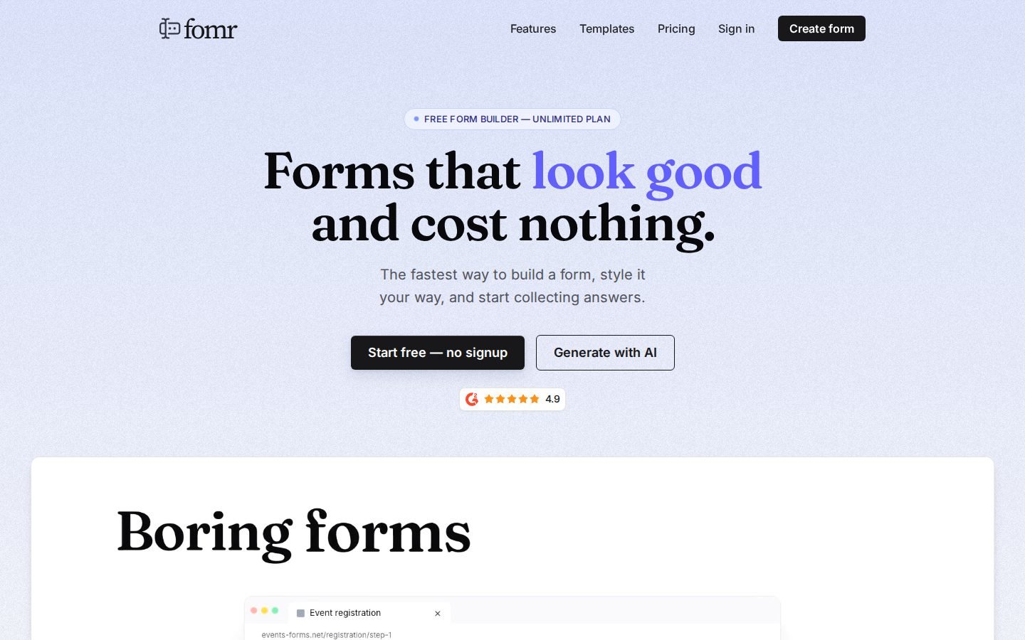 Fomr screenshot