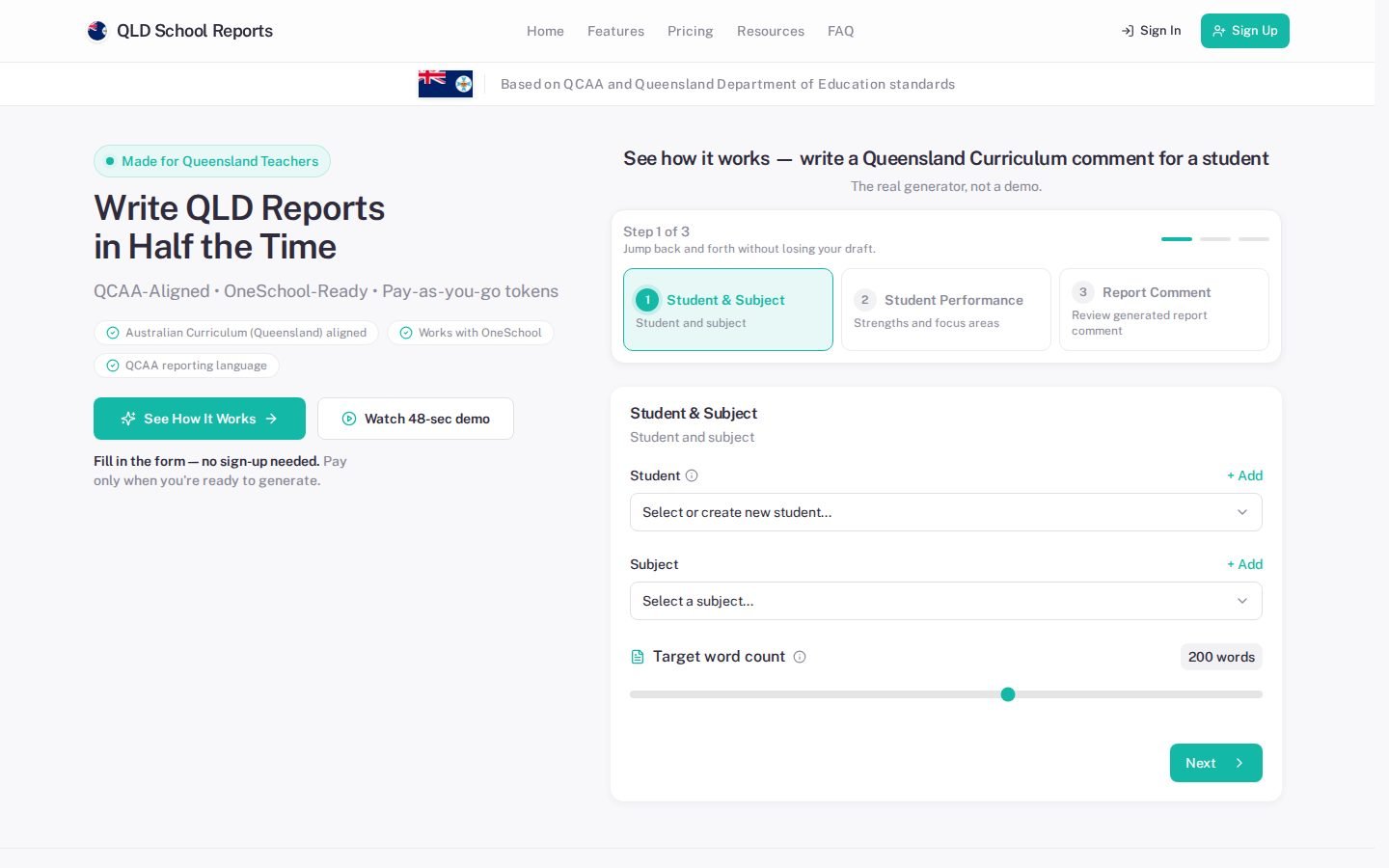 QLD School Reports screenshot