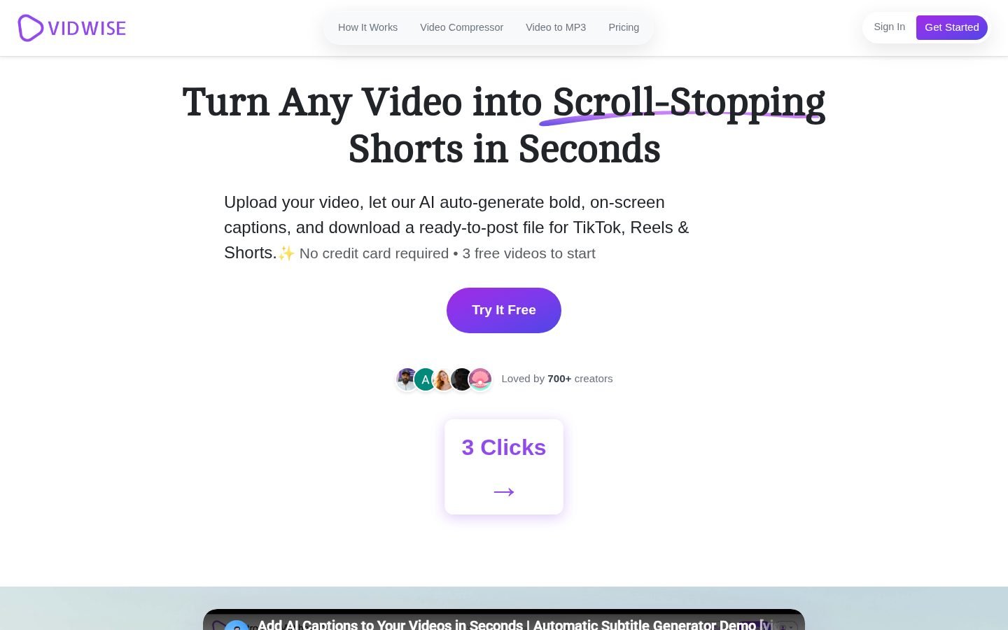 Vidwise screenshot