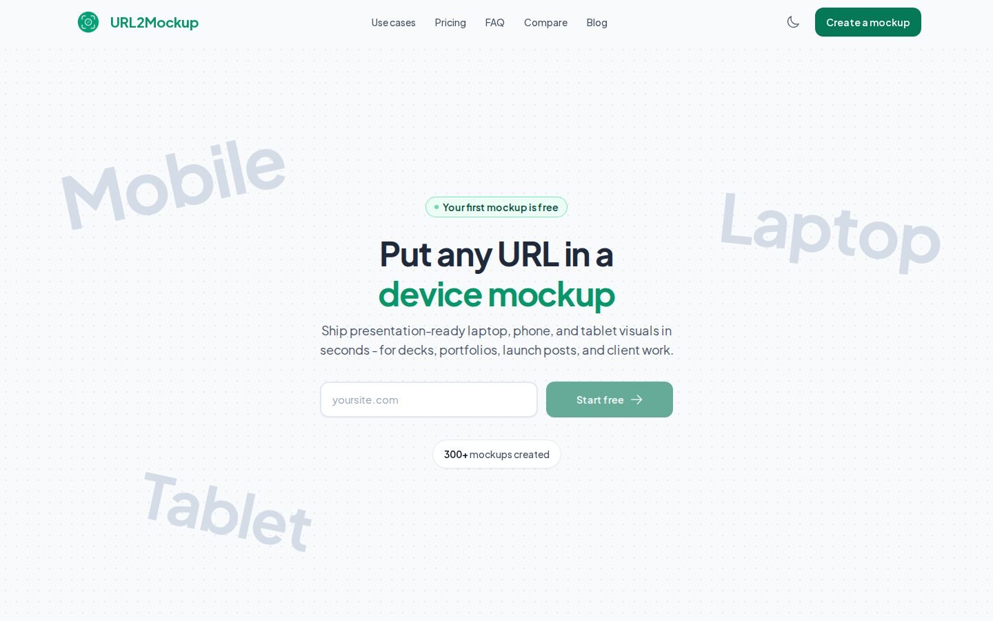 URL2Mockup screenshot