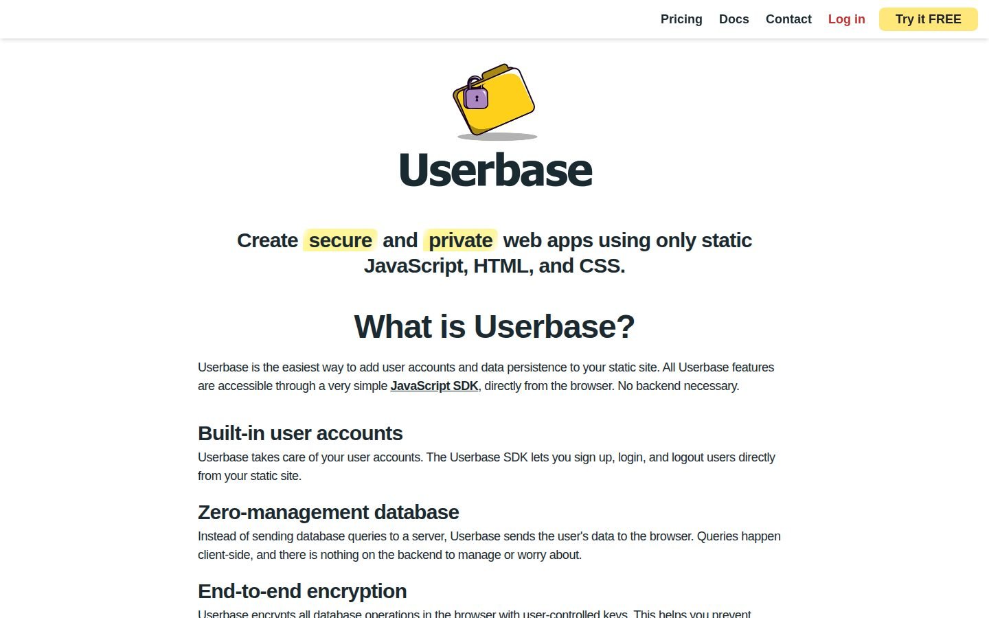Userbase screenshot
