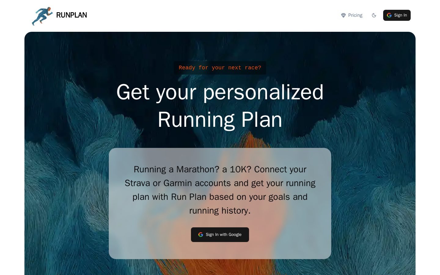 Run Plan screenshot