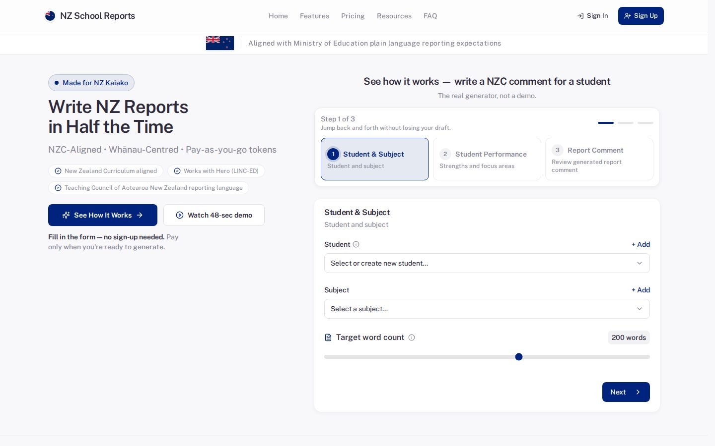 NZ School Reports screenshot