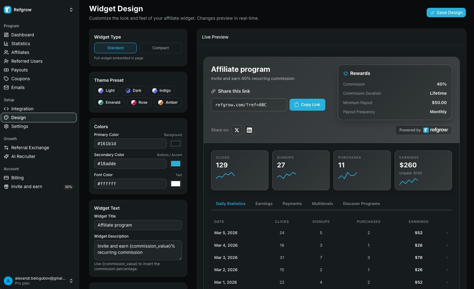 Refgrow 2.0 screenshot 2