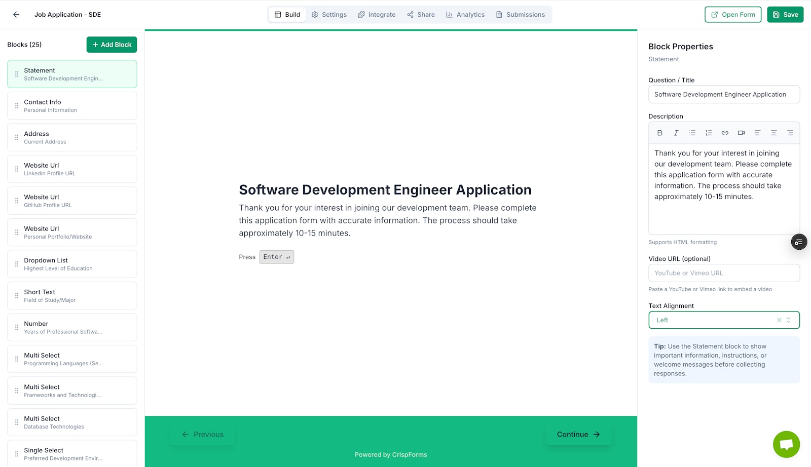 Crispforms screenshot 1